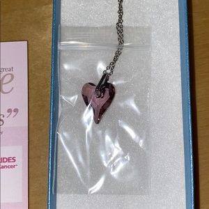 Touchstone Crystal Swarovski purple heart necklace